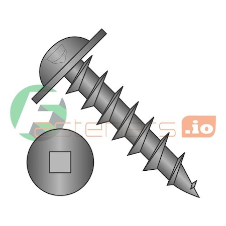 Newport Fasteners Wood Screw, #10, 5/8 in, Black Oxide Steel Flange Round Head Square Drive, 5000 PK 202908